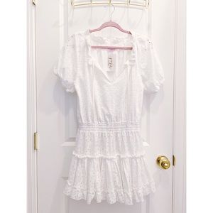 White Eyelet Ruffle Dress (Small)